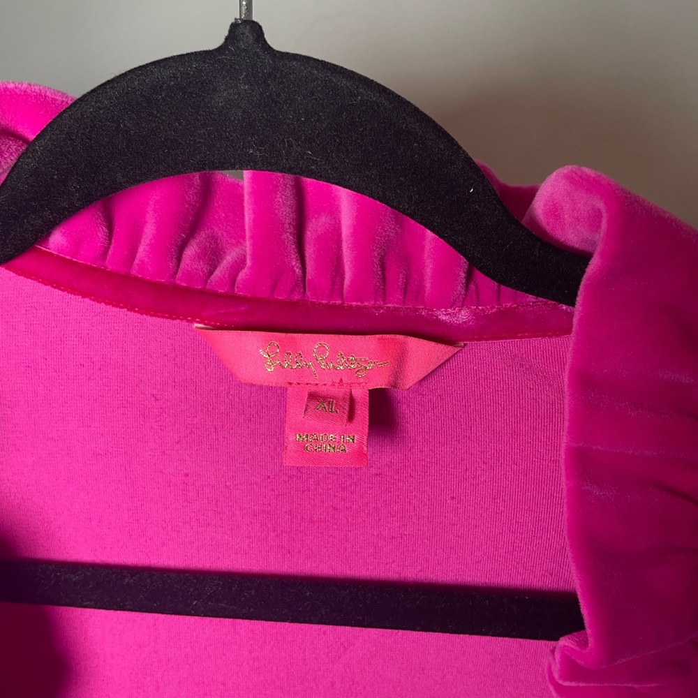 Lilly Pulitzer zip up velour jacket